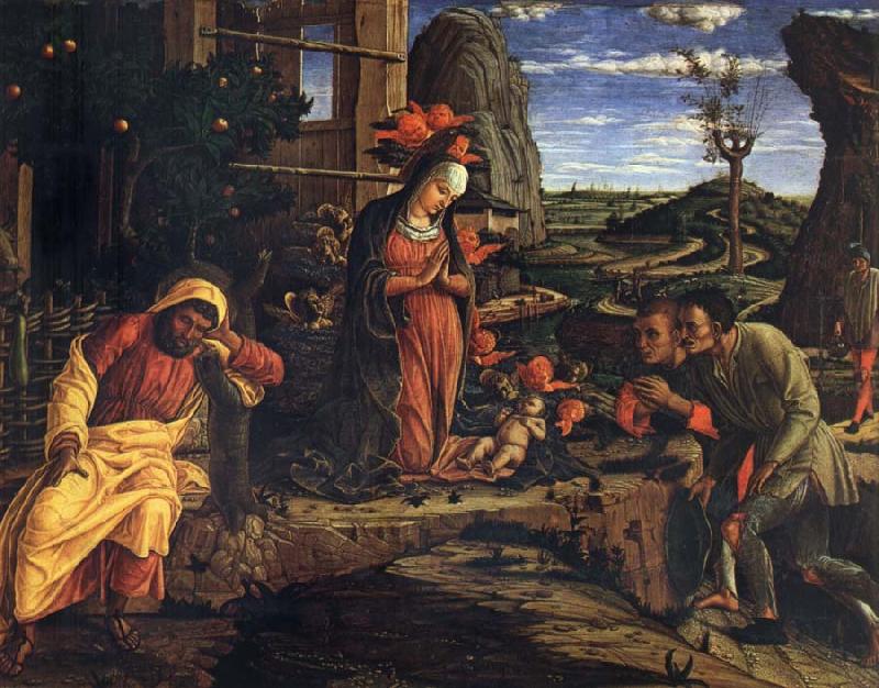 Andrea Mantegna Adoration of the Shepherds Sweden oil painting art